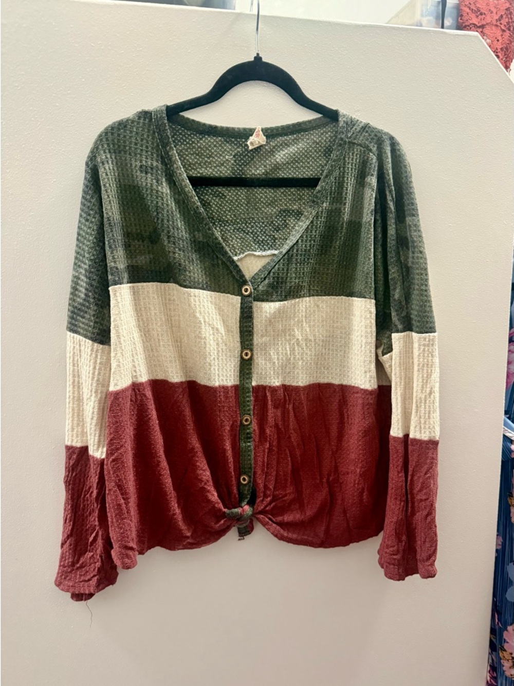 Size XL color block blouse…